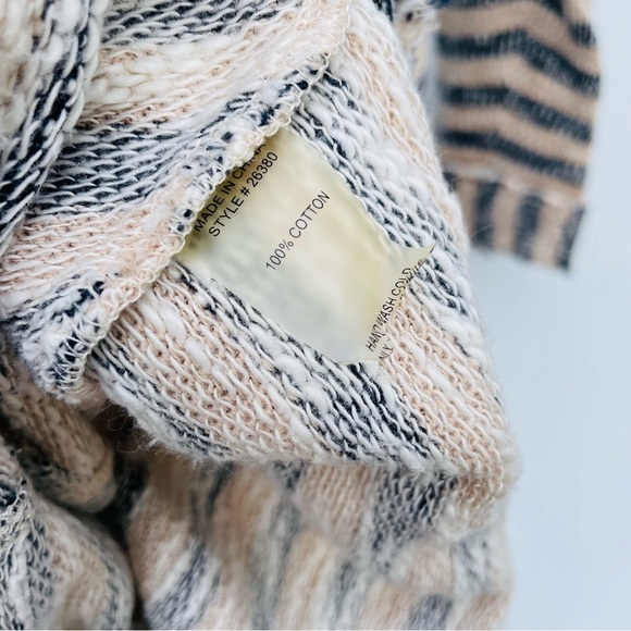 Soft Surroundings Marina navy and Tan Striped Knit tunic Top pullover dress - Picture 7 of 7